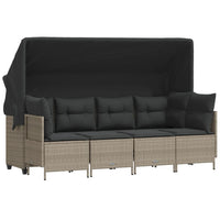 Set Divano da Giardino 5pz con Cuscini Grigio Chiaro Polyrattan 3261532