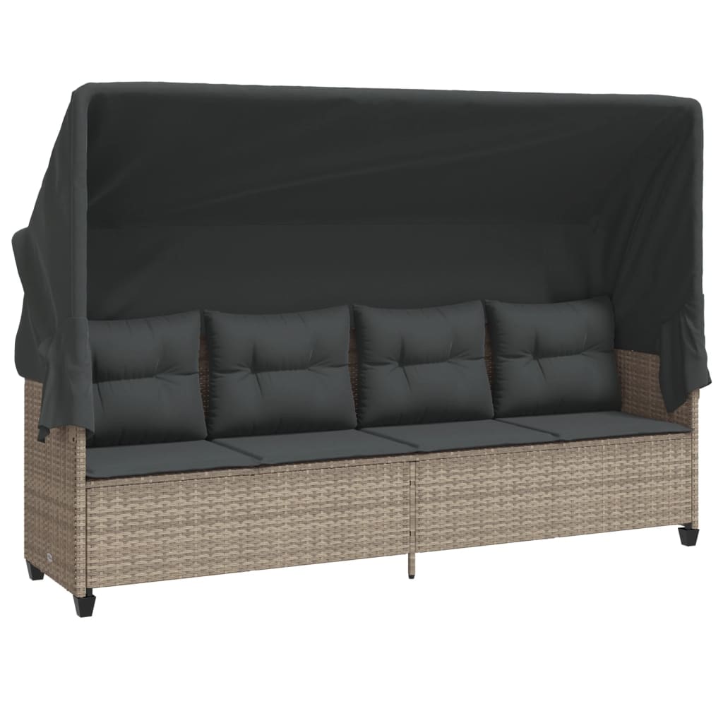 Set Divano da Giardino 5pz con Cuscini Grigio Chiaro Polyrattan 3261532
