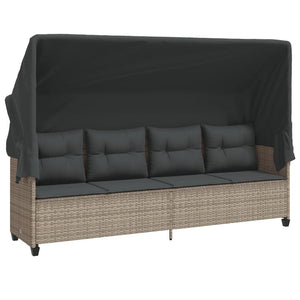 Set Divano da Giardino 5pz con Cuscini Grigio Chiaro Polyrattan 3261532