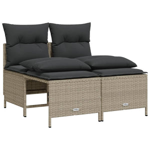 Set Divano da Giardino 5pz con Cuscini Grigio Chiaro Polyrattan 3261532