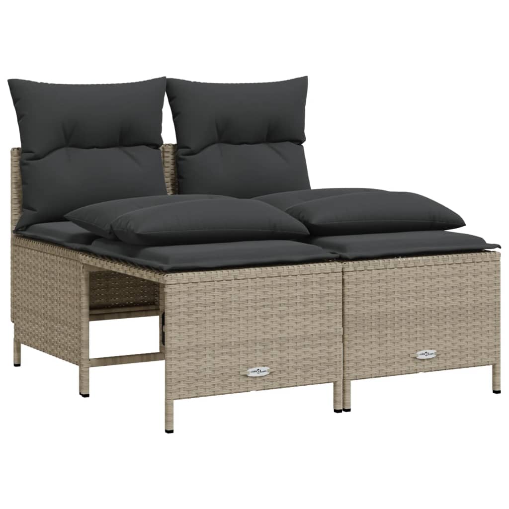 Set Divano da Giardino 5pz con Cuscini Grigio Chiaro Polyrattan 3261532