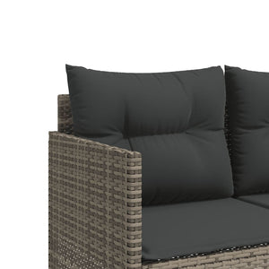 Set Divano da Giardino 5 pz con Cuscini-Sofa da Giardino-Divanetto da esterno Grigio in Polyrattan 613542
