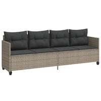 Set Divano da Giardino 5pz con Cuscini-Sofa da Giardino-Divanetto da esterno Grigio Chiaro Polyrattan 653360