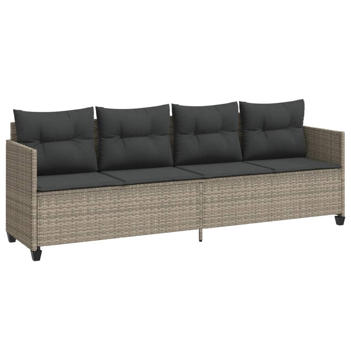 Set Divano da Giardino 5pz con Cuscini-Sofa da Giardino-Divanetto da esterno Grigio Chiaro Polyrattan 653360