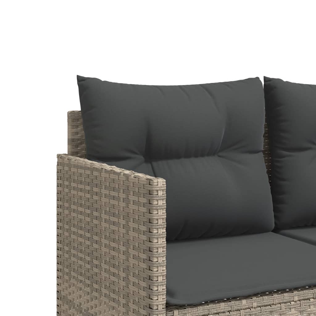 Set Divano da Giardino 5pz con Cuscini-Sofa da Giardino-Divanetto da esterno Grigio Chiaro Polyrattan 653360