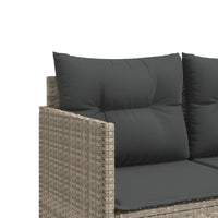 Set Divano da Giardino 5pz con Cuscini-Sofa da Giardino-Divanetto da esterno Grigio Chiaro Polyrattan 653360