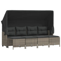 Set Divano da Giardino 5 pz con Cuscini-Sofa da Giardino-Divanetto da esterno Grigio in Polyrattan 272547