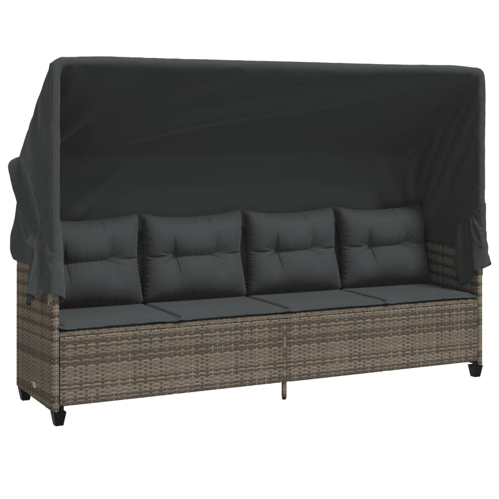 Set Divano da Giardino 5 pz con Cuscini-Sofa da Giardino-Divanetto da esterno Grigio in Polyrattan 272547