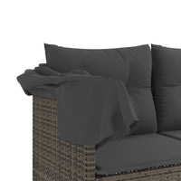 Set Divano da Giardino 5 pz con Cuscini-Sofa da Giardino-Divanetto da esterno Grigio in Polyrattan 272547