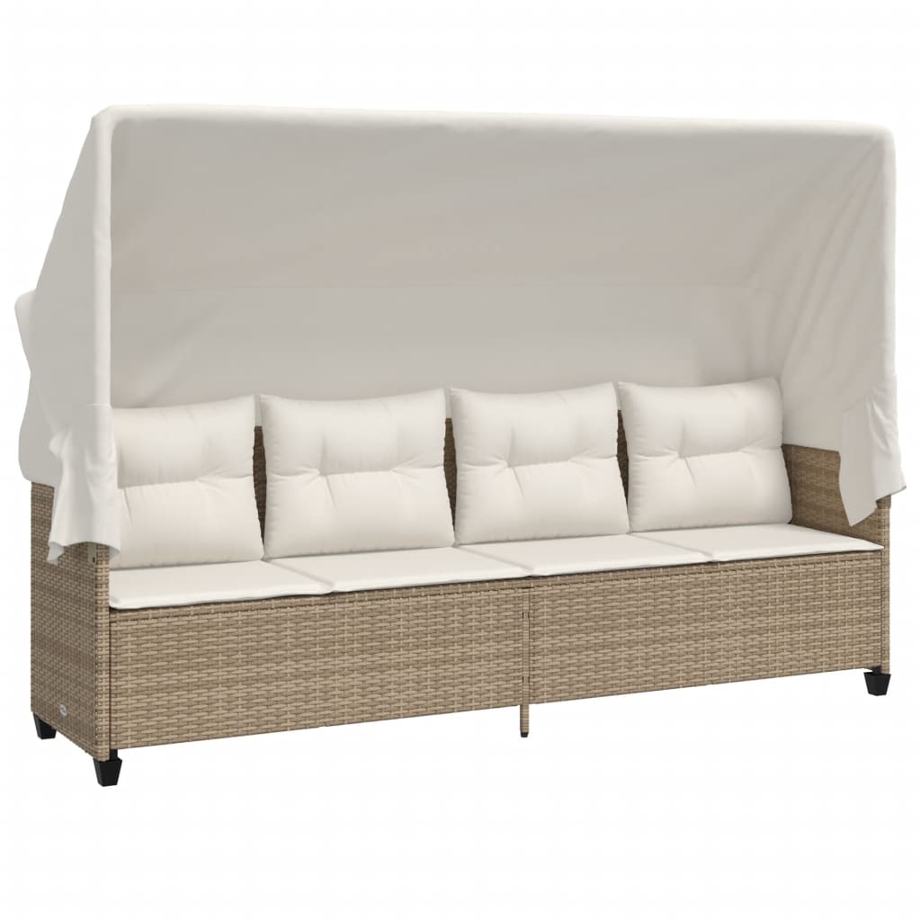 Set Divano da Giardino 5 pz con Cuscini-Sofa da Giardino-Divanetto da esterno Beige in Polyrattan 688126