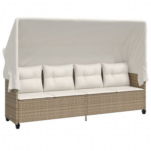 Set Divano da Giardino 5 pz con Cuscini-Sofa da Giardino-Divanetto da esterno Beige in Polyrattan 688126