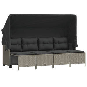 Set Divano da Giardino 5pz con Cuscini Grigio Chiaro Polyrattan 3261544
