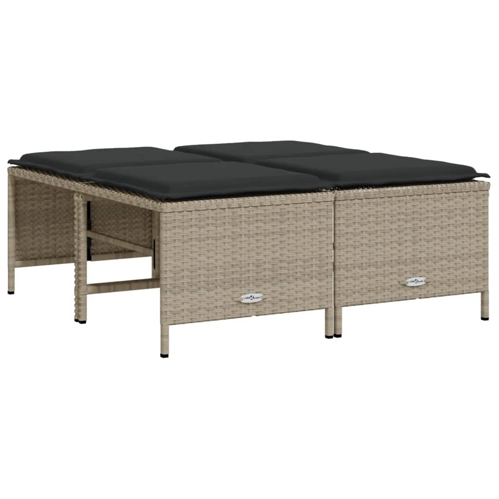 Set Divano da Giardino 5pz con Cuscini Grigio Chiaro Polyrattan 3261544