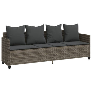 Set Divano da Giardino 5 pz con Cuscini-Sofa da Giardino-Divanetto da esterno Grigio in Polyrattan 102287