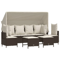 Set Divano da Giardino 5 pz con Cuscini Marrone in Polyrattan 3261552