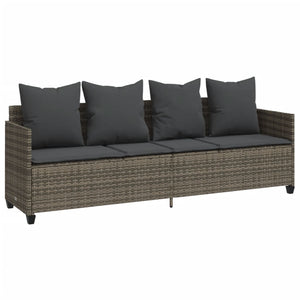 Set Divano da Giardino 5 pz con Cuscini-Sofa da Giardino-Divanetto da esterno Grigio in Polyrattan 752015