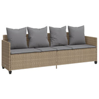 Set Divano da Giardino 5 pz con Cuscini-Sofa da Giardino-Divanetto da esterno Beige in Polyrattan 482243