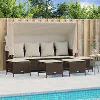Set Divano da Giardino 5 pz con Cuscini-Sofa da Giardino-Divanetto da esterno Marrone in Polyrattan 770705