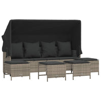 Set Divano da Giardino 5 pz con Cuscini-Sofa da Giardino-Divanetto da esterno Grigio in Polyrattan 546544