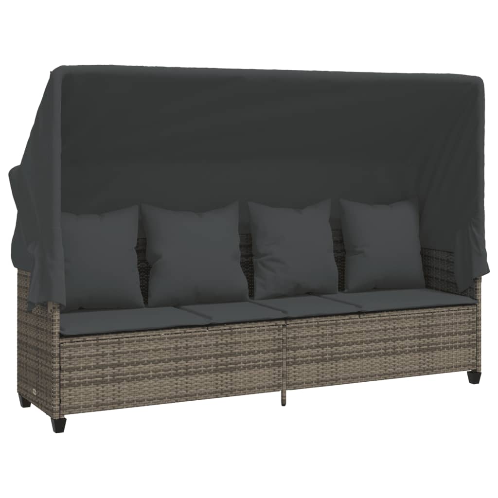 Set Divano da Giardino 5 pz con Cuscini-Sofa da Giardino-Divanetto da esterno Grigio in Polyrattan 546544