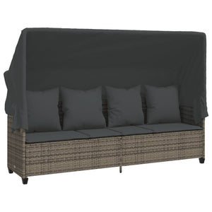 Set Divano da Giardino 5 pz con Cuscini-Sofa da Giardino-Divanetto da esterno Grigio in Polyrattan 546544
