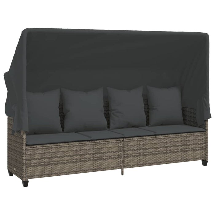 Set Divano da Giardino 5 pz con Cuscini-Sofa da Giardino-Divanetto da esterno Grigio in Polyrattan 546544