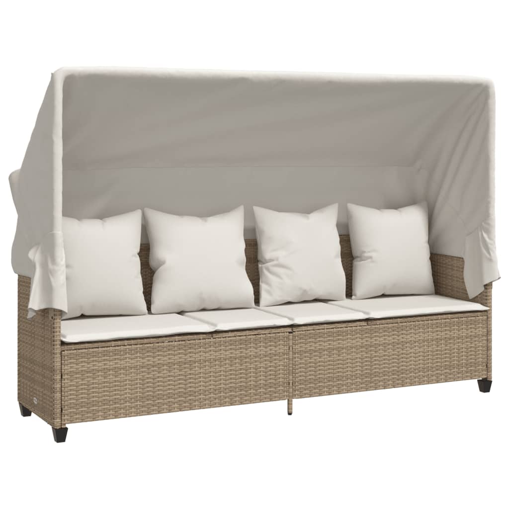 Set Divano da Giardino 5 pz con Cuscini Beige in Polyrattan 3261567