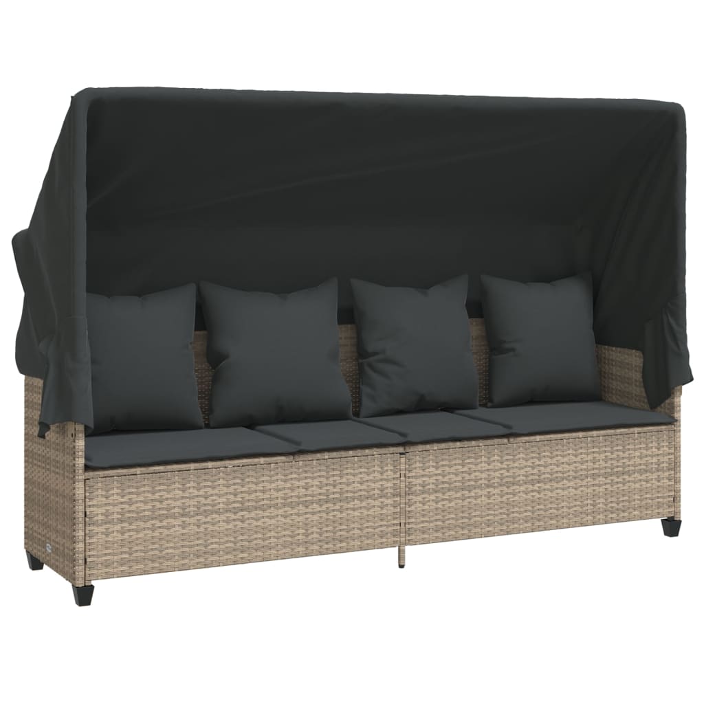 Set Divano da Giardino 5pz con Cuscini Grigio Chiaro Polyrattan 3261568
