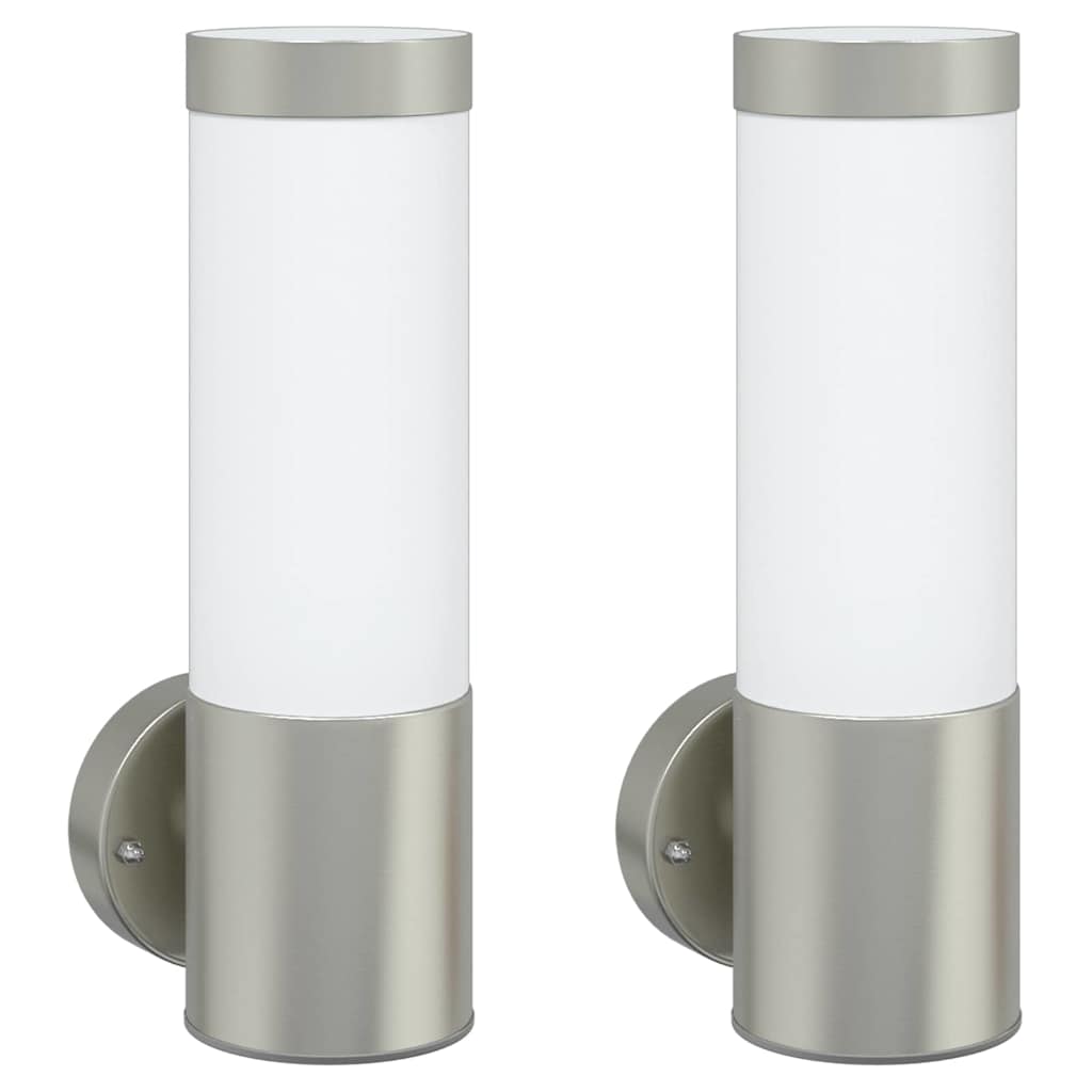 Lampade da Parete Esterne 2 pcs Argento 12 x 7.5 x 27 cm 4005934