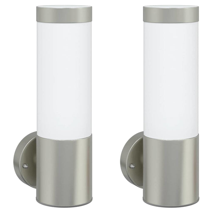 Lampade da Parete Esterne 2 pcs Argento 12 x 7.5 x 27 cm 4005934