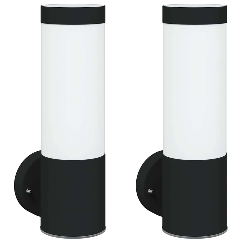 Lampade da Parete Esterne 2 pcs Nero 12 x 7.5 x 27 cm 4005936