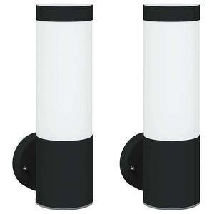Lampade da Parete Esterne 2 pcs Nero 12 x 7.5 x 27 cm 4005936