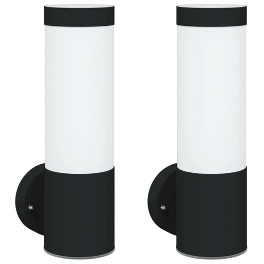Lampade da Parete Esterne 2 pcs Nero 12 x 7.5 x 27 cm 4005936