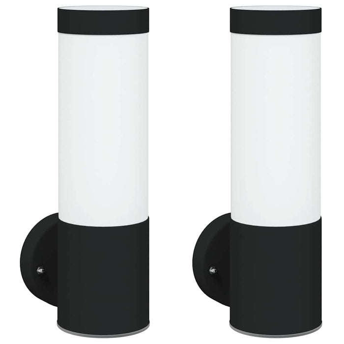 Lampade da Parete Esterne 2 pcs Nero 12 x 7.5 x 27 cm 4005936