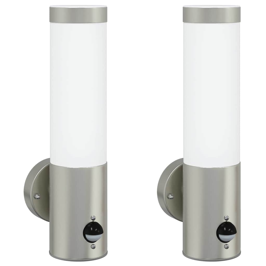 Lampade da Parete Esterne 2 pcs Argento 12 x 7.5 x 29 cm 4005938
