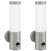 Lampade da Parete Esterne 2 pcs Argento 12 x 7.5 x 29 cm 4005938