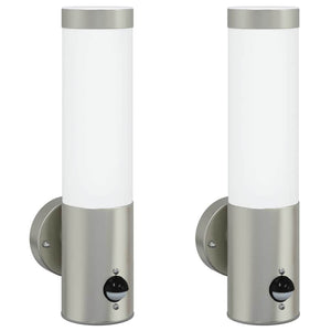 Lampade da Parete Esterne 2 pcs Argento 12 x 7.5 x 29 cm 4005938