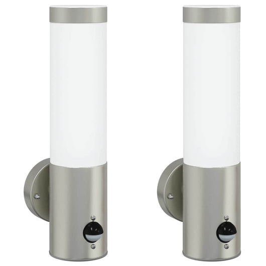 Lampade da Parete Esterne 2 pcs Argento 12 x 7.5 x 29 cm 4005938