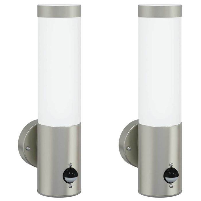 Lampade da Parete Esterne 2 pcs Argento 12 x 7.5 x 29 cm 4005938