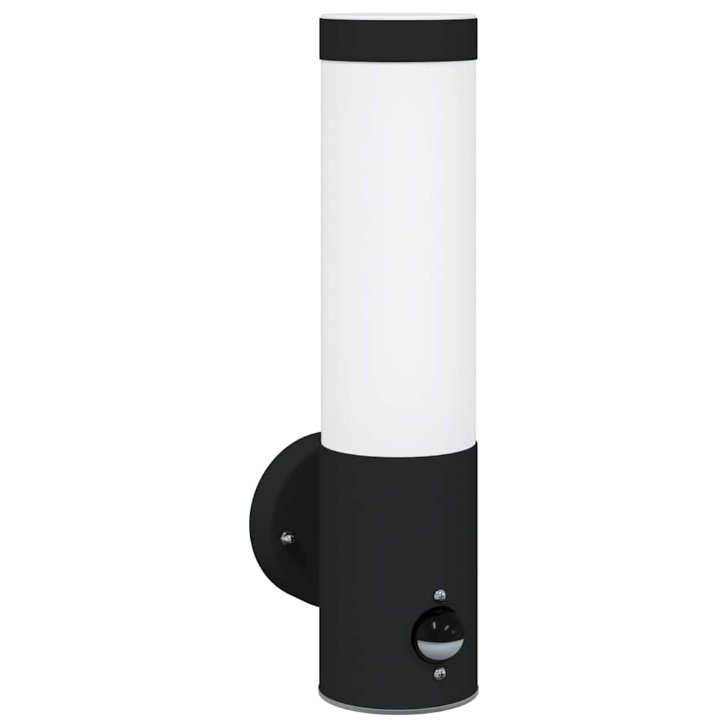 Applique da esterno moderna design minimalista 12 x 7 x 29 cm acciaio inox nero 02_0056487