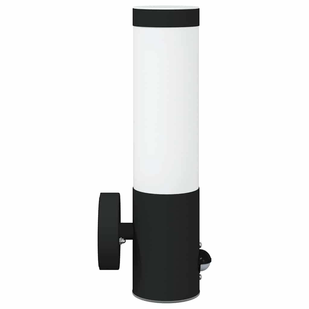 Applique da esterno moderna design minimalista 12 x 7 x 29 cm acciaio inox nero 02_0056487