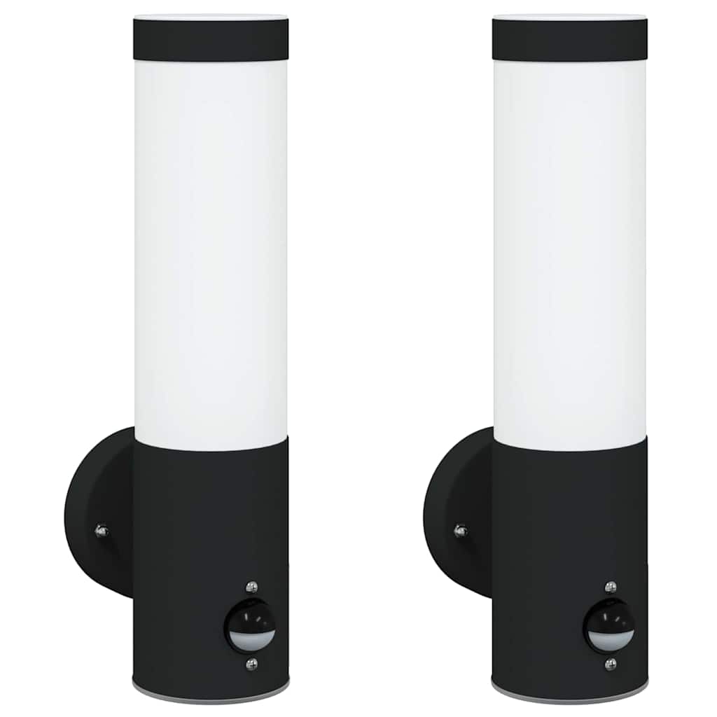 Lampade da Parete Esterne 2 pcs Nero 12 x 7.5 x 29 cm 4005940