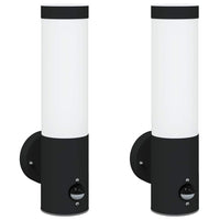 Lampade da Parete Esterne 2 pcs Nero 12 x 7.5 x 29 cm 4005940