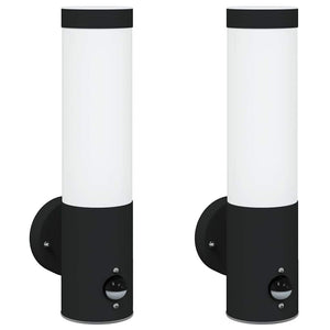 Lampade da Parete Esterne 2 pcs Nero 12 x 7.5 x 29 cm 4005940