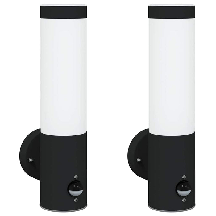 Lampade da Parete Esterne 2 pcs Nero 12 x 7.5 x 29 cm 4005940