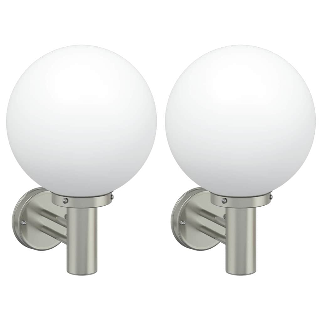 Lampade da Parete Esterne 2 pcs Argento 28 x 25 x 38 cm 4005944