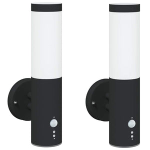 Lampada da Parete Esterna 2 pcs Nero 15 x 7,5 x 33 cm 4005958