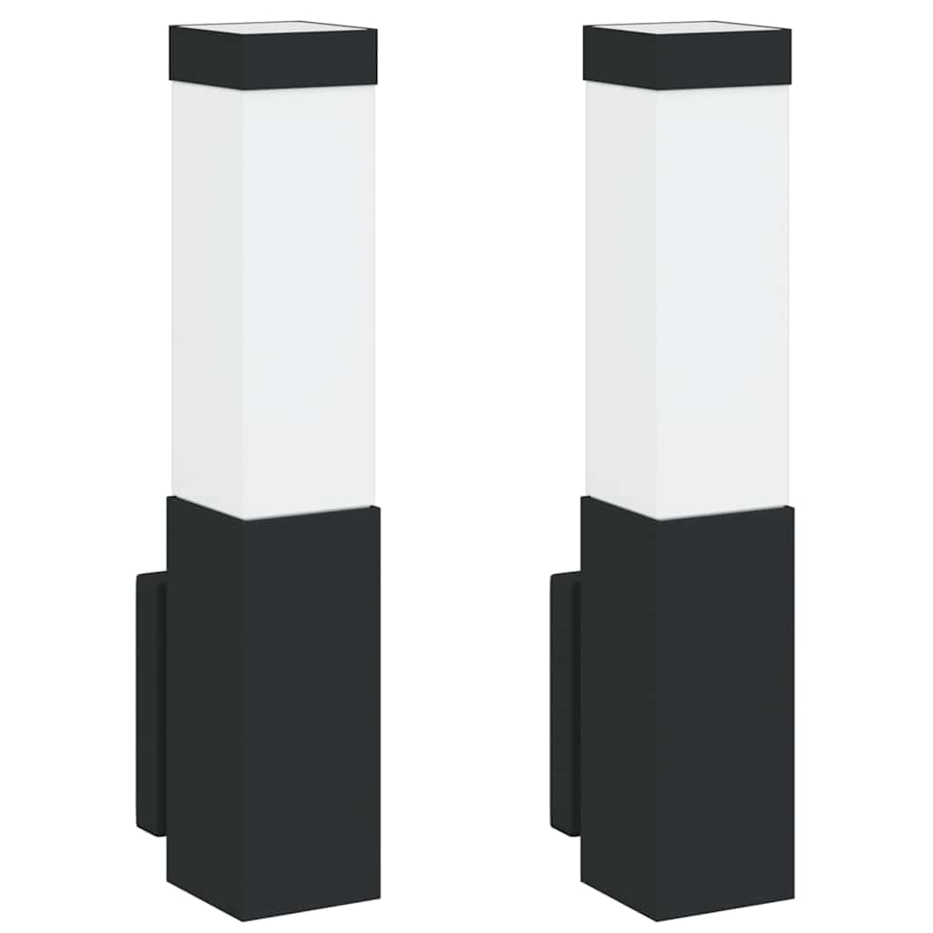 Lampade da Parete Esterne 2 pcs Nero 10.5 x 6 x 35 cm 4005964