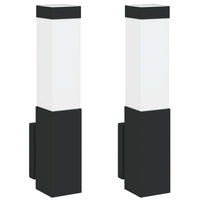 Lampade da Parete Esterne 2 pcs Nero 10.5 x 6 x 35 cm 4005964