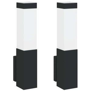 Lampade da Parete Esterne 2 pcs Nero 10.5 x 6 x 35 cm 4005964